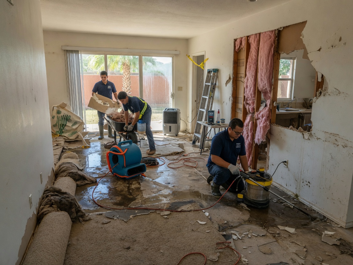 water damage restoration by Spotless Restoration &amp; Carpet Care in Mesa, AZ